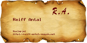 Reiff Antal névjegykártya